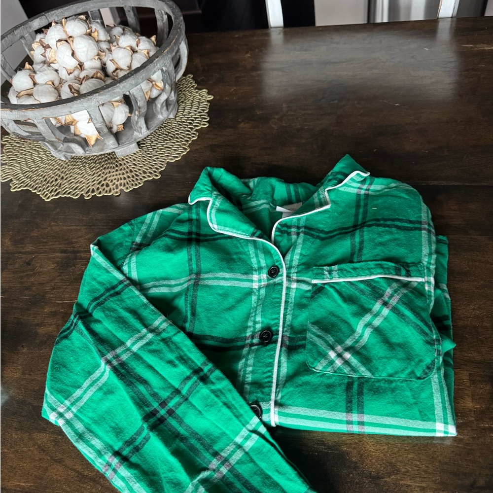 Wondershop Kids Green Check Pajama Top